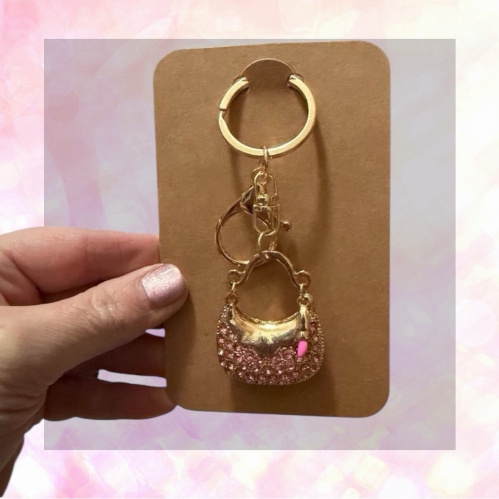 🦄 Pink Rhinestone Mini Bag Bag Charm/Keychain! - Picture 4 of 5